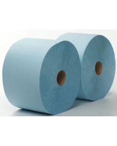 3-laags Maxirol poetsrol, 360 m x 23 cm, recycled, blauw