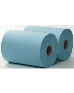 3-laags Maxirol poetsrol, 180 m x 36 cm, recycled, blauw