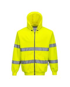 Hi-Vis Zipsweater met capuchon en rits