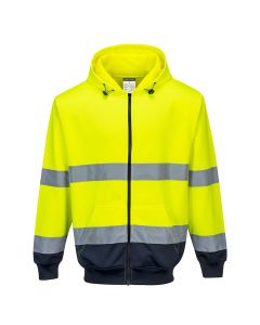 Hi-Vis Tweekleuren Hoody met rits