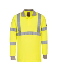 Vlamvertragend Antistatisch Hi-Vis Poloshirt met lange mouw