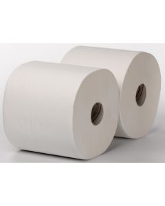 2-laags Maxirol poetsrol, 350 m x 25 cm, cellulose, wit