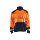 Sweatshirt halve rits High Vis