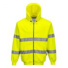 Hi-Vis Zipsweater met capuchon en rits