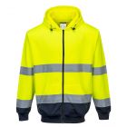 Hi-Vis Tweekleuren Hoody met rits